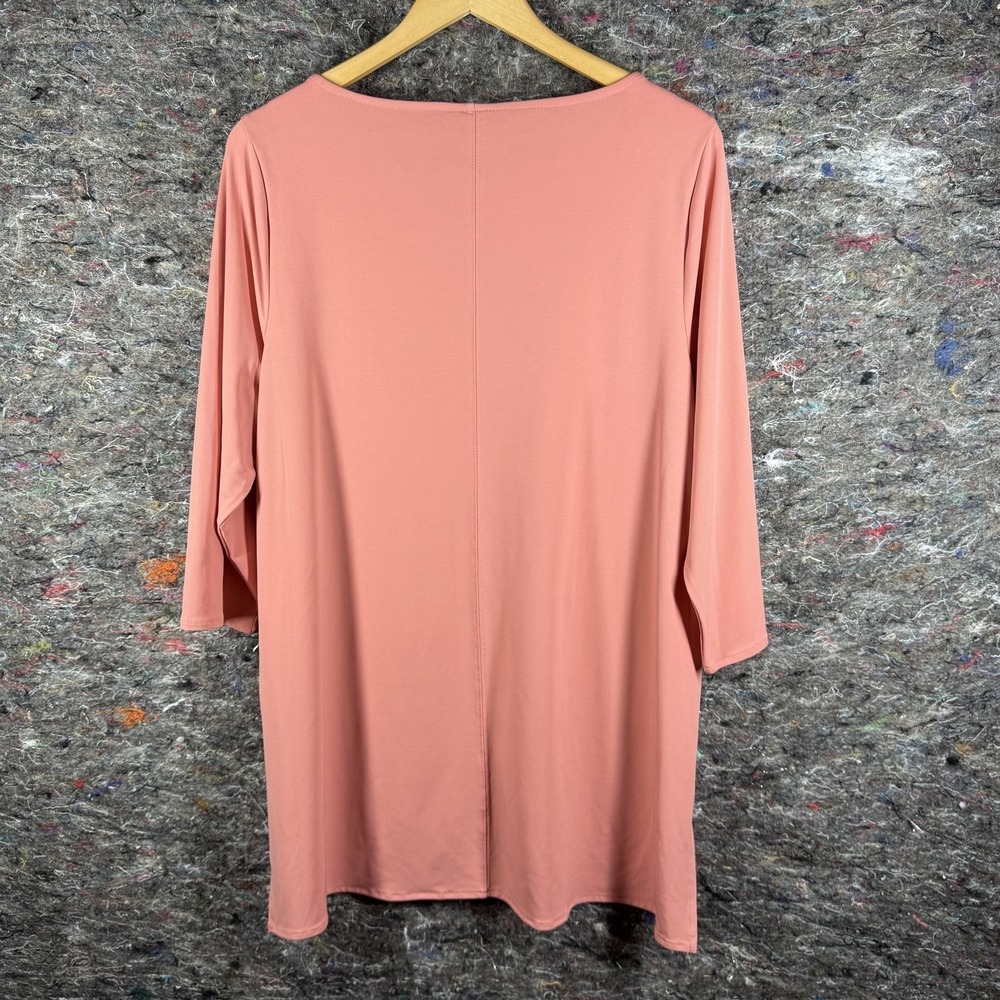 Alfani Tunic Top‎ Women XL Sunrise Coral 3/4 Sleeve Boat Neck Stretch - Picture 11 of 15